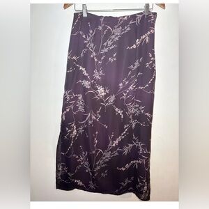 Vintage Y2K Skirt Womens Small Midi Chiffon Sheer Overlay Floral Sz 10 Ilyza